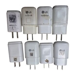 Lot of 8 LG USB Wall Charger Adapters Fast Charge MCS-H06WR MCS-V01WA White W4